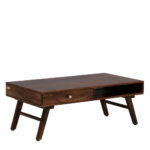 Coffee Table for Living Room, Centre Table with Drawer & Shelf Storage, Sheesham Wood, Natural Brown - Image 3