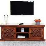 TV Entertainment Unit (Finish Color - Honey, Pre-assembled)
