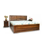 3 FATTA King Size Double Bed with Storage Box for Living Room, Bed Room Solid Wood King Box Bed, 218 cm x 192 cm (7.15 ft x 6.3 ft) (Finish Color - Natural Brown, Delivery Condition - DIY(Do-It-Yourself))