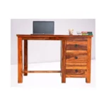 Study Writing Table with 3 Storage Drawer for Study Room Living Room Hall Home Office Soild Sheesham Wood | Computer Laptop Table | Computer Desks | Brown