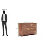 Sideboard Storage Cabinet with 8 Drawers Shelf Tv Unit Side Board for Livingroom Bedroom Office Home (Honey Finish) - Image 6