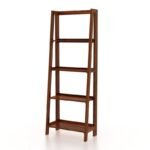 4 Tire Bookshelf for Books Wooden Adjustable and Foldable Living Room Home Office Multipurpose Storage Organizer Stand Furniture (Honey Finish) - Image 3