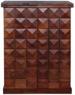 Stylish Bar Cabinet | Wood Bar Cabinet with Wine Storage Rack | Beer Bar with Wine Glass Storage | Bar Cabinets for Home (Mahogany Finish) - Image 7