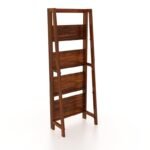 4 Tire Bookshelf for Books Wooden Adjustable and Foldable Living Room Home Office Multipurpose Storage Organizer Stand Furniture (Honey Finish) - Image 8
