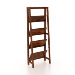 4 Tire Bookshelf for Books Wooden Adjustable and Foldable Living Room Home Office Multipurpose Storage Organizer Stand Furniture (Honey Finish) - Image 7