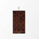 Bar Cabinet for Home | Wooden Mini Bar Cabinet with Glass Holders, Bottle Rack & Drawer Storage | Bar Furniture for Living Room (Light Brown) - Image 4