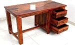 Study Writing Table with 3 Storage Drawer for Study Room Living Room Hall Home Office Soild Sheesham Wood | Computer Laptop Table | Computer Desks | Brown - Image 4