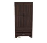 Wardrobe for Clothes Storage | Sheesham Wood Almirah with Hanger Space & Deep Drawers | Bedroom Furniture (Walnut Finish) - Image 4