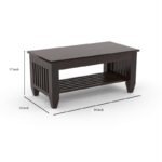 Centre Table & Tea Table Wooden Coffee Table for Living Room and Outdoor & Indoor Furniture (Walnut) - Image 2