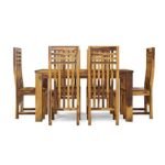 6 Seater Dining Table Set for Dining Or Living Room (Brown Finish) - Image 3