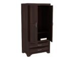 Wardrobe for Clothes Storage | Sheesham Wood Almirah with Hanger Space & Deep Drawers | Bedroom Furniture (Walnut Finish) - Image 5