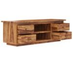 TV Cabinet for Living Room | Solid Wood TV Unit with Storage Shelves, Natural Sheesham Finish, 60''X18''X20'', 4 Drawers with Open Shelves, Media Console Cabine - Image 6