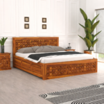 DIAMOND Queen Size Bed with Box Storage for Bedroom - Queen Size Cot with Storage - Solid Wood Bed QueenSize Cot for Bedroom - Wooden Double Bed Palang for Home