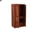 Cupboard for Clothes | sheesham Wood Wardrobe with 1 Drawwer Storage | Solid Wood Large Cupboard Storage Cabinet Natural Colour Finish (Logan) - Image 6