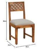 Chairs Set of 2 with Cushion Wooden Multipurpose Seating Chair for Dining Room Home (Brown Finish) - Image 2