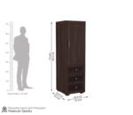 Wardrobe for Cloths Storage | Solid Wood Almirah for Bedroom with Drawer Storage | Modern Wooden Cupboard for Clothes & Accessories – Walnut Finish - Image 2