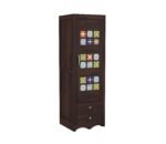 Wardrobe for Clothes Storage | Sheesham Wood Wardrobe with Ceramic Tile Design & 2 Drawers | Handcrafted 1-Door Wooden Almirah for Bedroom | Dark Walnut Finish - Image 6