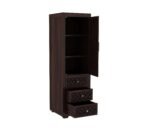 Wardrobe for Cloths Storage | Solid Wood Almirah for Bedroom with Drawer Storage | Modern Wooden Cupboard for Clothes & Accessories – Walnut Finish - Image 5
