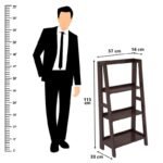 3 Tier Foldable Bookshelf | Multipurpose Wooden Adjustable Display Unit Storage Organizer Stand Furniture for Living Room, Home, Hotel, Office and Lobby (Walnut Finish) - Image 2