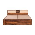 King Size Bed with Drawer Storage | Wooden Double Bed Cot Palang | Ideal Furniture for Bedroom, Living Room, Hotel and Home (Honey Finish) - Image 2