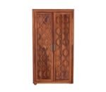 2 Door Wardrobe for Bedroom | Wooden Two Door Almirah for Home | Cupboard Organiser | Clothes Organizer (Honey) - Image 5