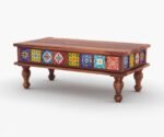 Tile Coffee Table | Sofa Centre Table | Tea Center Table for Living Room | Patio Teapoy Table for Home Furniture (Honey Tiles) (40x23x16 inch) - Image 4
