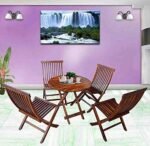 FOLDING TABLE SET 4 SEATER CHAIR