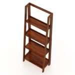 4 Tire Bookshelf for Books Wooden Adjustable and Foldable Living Room Home Office Multipurpose Storage Organizer Stand Furniture (Honey Finish) - Image 5