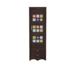 Wardrobe for Clothes Storage | Sheesham Wood Wardrobe with Ceramic Tile Design & 2 Drawers | Handcrafted 1-Door Wooden Almirah for Bedroom | Dark Walnut Finish - Image 4
