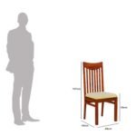 Chairs Set of 2 for Kitchen & Dining Room, Chairs with Cushion, Two Seats, Solid Sheesham Wood, Honey Finish - Image 3