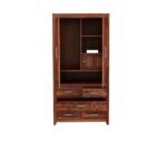 Wardrobe for Cloths Storage | Sheesham Wood Wardrobe for Bedroom & Home | Solid Wood Almirah for Storage (Honey Finish) - Image 5