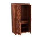 2 Door Wardrobe for Bedroom | Wooden Two Door Almirah for Home | Cupboard Organiser | Clothes Organizer (Honey) - Image 4
