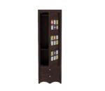 Wardrobe for Clothes Storage | Sheesham Wood Wardrobe with Ceramic Tile Design & 2 Drawers | Handcrafted 1-Door Wooden Almirah for Bedroom | Dark Walnut Finish - Image 5