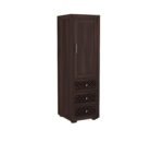 Wardrobe for Cloths Storage | Solid Wood Almirah for Bedroom with Drawer Storage | Modern Wooden Cupboard for Clothes & Accessories – Walnut Finish - Image 6