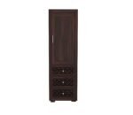 Wardrobe for Cloths Storage | Solid Wood Almirah for Bedroom with Drawer Storage | Modern Wooden Cupboard for Clothes & Accessories – Walnut Finish - Image 4