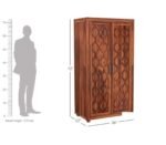 2 Door Wardrobe for Bedroom | Wooden Two Door Almirah for Home | Cupboard Organiser | Clothes Organizer (Honey) - Image 2