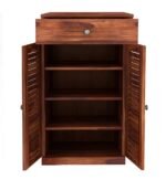 Shoe Storage Cabinet for Home, Shoe Rack with Seat & Door, Shoe Organizer, Shoe Rack for Home, Honey Matte Finish - Image 3