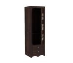 Wardrobe for Clothes Storage | Sheesham Wood Wardrobe with Ceramic Tile Design & 2 Drawers | Handcrafted 1-Door Wooden Almirah for Bedroom | Dark Walnut Finish - Image 3