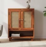 3-Shelf Shoe Rack Organizer for Hallway & Entryway Storage | Sheesham Wood Storage Unit for Shoes & Accessories (Honey Finish) - Image 3