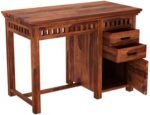 Adolph Study Table with Pull Out Drawers and Cabinet (Honey Finish) - Image 2
