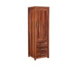 3 Door Wardrobe Set for Bedroom | Designer Carved Drawers & Spacious Shelves | Solid Wood Almirah with Natural Finish & Hanging Storage (Honey Finish) - Image 7