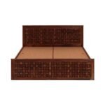 Niwar King Size Bed with Box Storage Wooden Double Bed Furniture Palang for Bedroom Living Room Home (Honey Finish) - Image 6