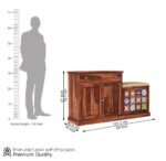 Shoe Storage Cabinet for Home, Shoe Rack with Seat & Door, Shoe Organizer, Shoe Rack for Home, Honey Matte Finish - Image 2