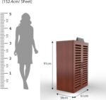 Shoe Rack Cabinet for Home | Solid Wood Shoe Cabinet Storage | Eentrway | Rosewood Slipper Racks for Living Room.. - Image 2