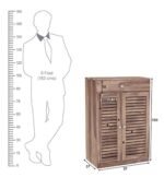 Shoe Storage Cabinet for Home, Shoe Rack with Seat & Door, Shoe Organizer, Shoe Rack for Home, Honey Matte Finish - Image 6