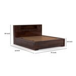 Bed with Headboard & Box Storage - Handcrafted Wooden Bed for Bedroom - Ideal for Home (Flyding Diamond Walnut, King) - Image 2
