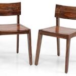 CNC Solid Sheesham Wood Two Chair with Bacckrest, Lounge Pair Furniture for Use in Dining, Living, Studies Rooms, Kitchens, Homes and Offices Areas