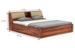 King Size Bed with Box Storage Wooden Double Bed Cot Bed Furniture for Bedroom Living Room Home (Honey Finish) - Image 2
