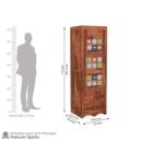 Wardrobe for Cloths Storage | Almirah for Bedroom Storage | Handcrafted Wooden Cupboard – Honey Finish - Image 2