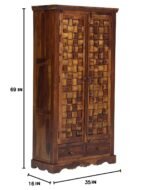 Wooden Almirah 2 door 2 drawer - Image 3